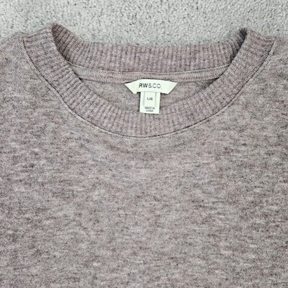 Mauve Drop Shoulder Sweater with Yarn Detail - Large - Picture 7 of 9